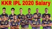 IPL T20 2020 Kolkata Knight riders salary| IPL 2020 salary | IPL 2020 KKR SALARY