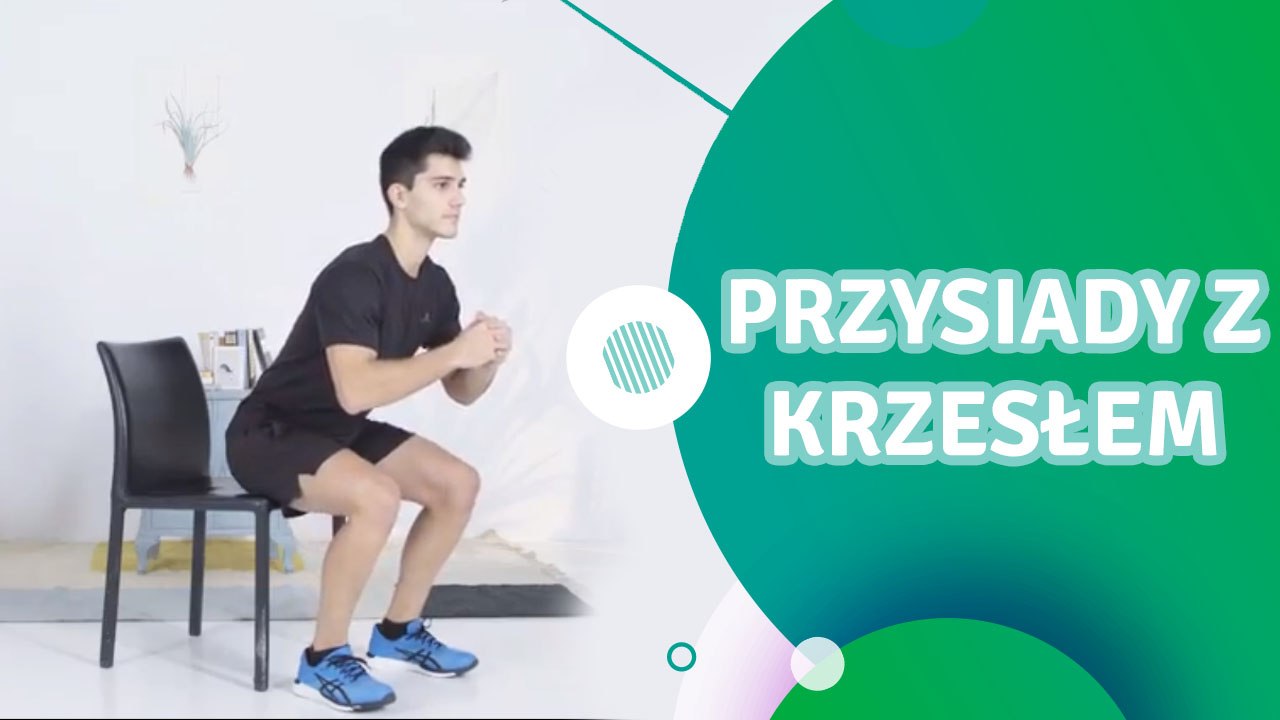 Przysiady z krzesłem - Jesteś Fit