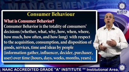 MBA ||Dr. Arun Bhatia || Consumer Behaviour || TIAS || TECNIA TV