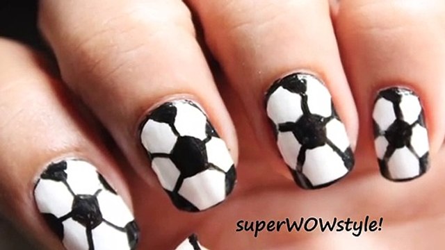 6 Easy Steps ★ Football Nails ★ (Soccer Nail Art Designs)