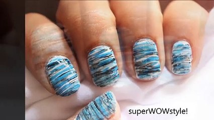 Cool Blue _ Fanning Brush Easy Nail Designs For Beginners