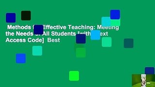 Methods for Effective Teaching: Meeting the Needs of All Students [with eText Access Code]  Best