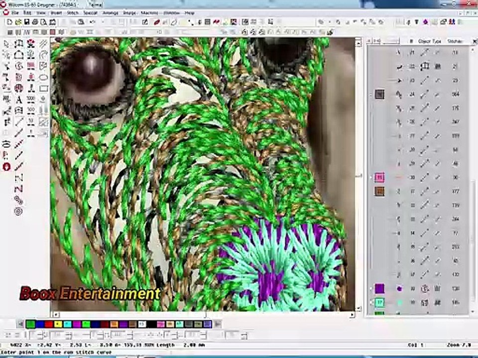 Learn Embroidery Designing Advanced Tutorial | dog embroidery design punching | Boox