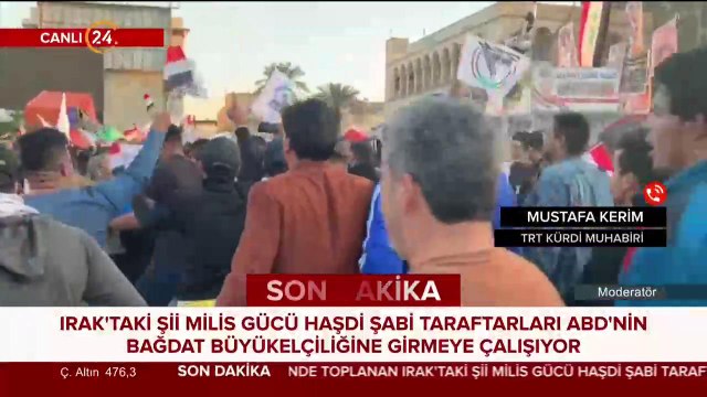 #SONDAKİKA Haşdi Şabi taraftarları büyükelçiliğe girmeye çalışıyor