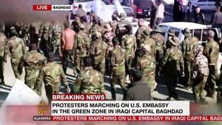 Hundreds of Iraqi mourners try to storm US Embassy in Baghdad