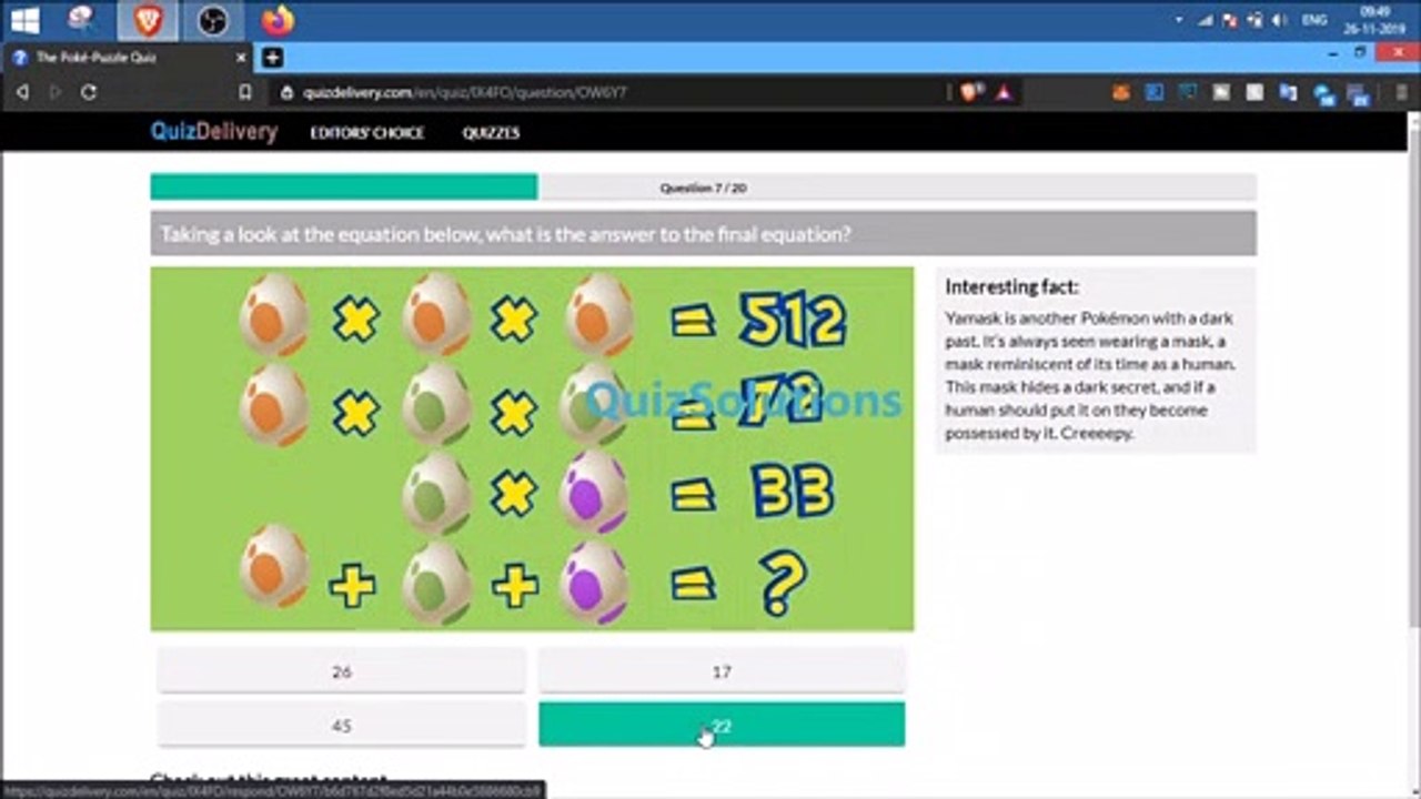 QuizDelivery The Poké-Puzzle Quiz Answers 20 Questions Score 100% Video QuizSolutions V2