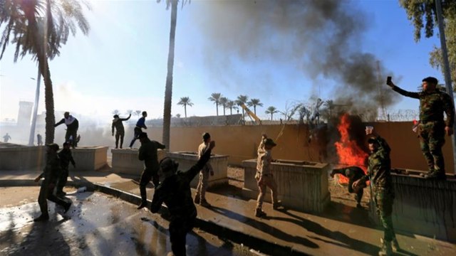 Protesters storm US embassy compound in Baghdad