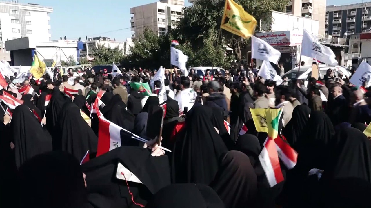 ABD saldırısında ölen Hizbullah Tugayları Milislerinin cenaze töreni - BAĞDAT