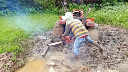 Tractors Stuck In Mud Cambodia
