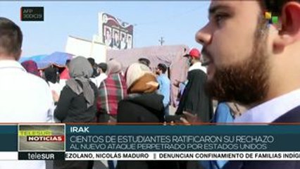 Irak: estudiantes se manifiestan para rechazar ataques de EE.UU.