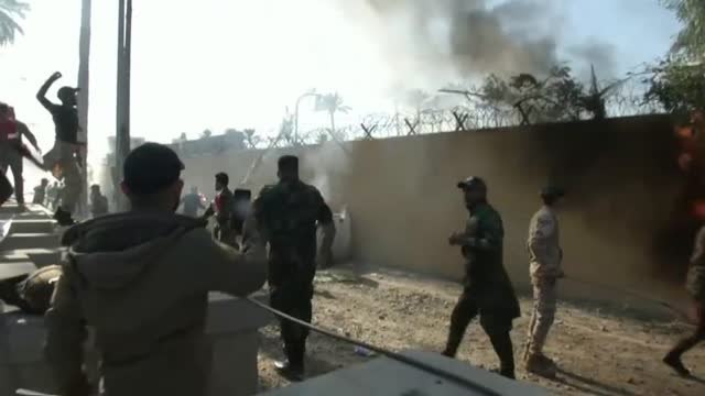 Protestas ante la Embajada de EEUU en Bagdad