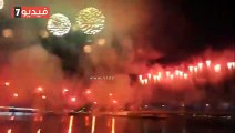 الألعاب النارية تضئ سماء أبو ظبي فور نزول تامر حسني من المسرح