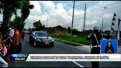 Jokowi Santap Kuliner Ingkung Usai Resmikan Bendung Kamijoro