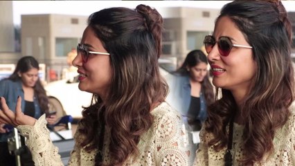 Hina Khan shocked to see photographers at airport ;Watch video | FilmiBeat