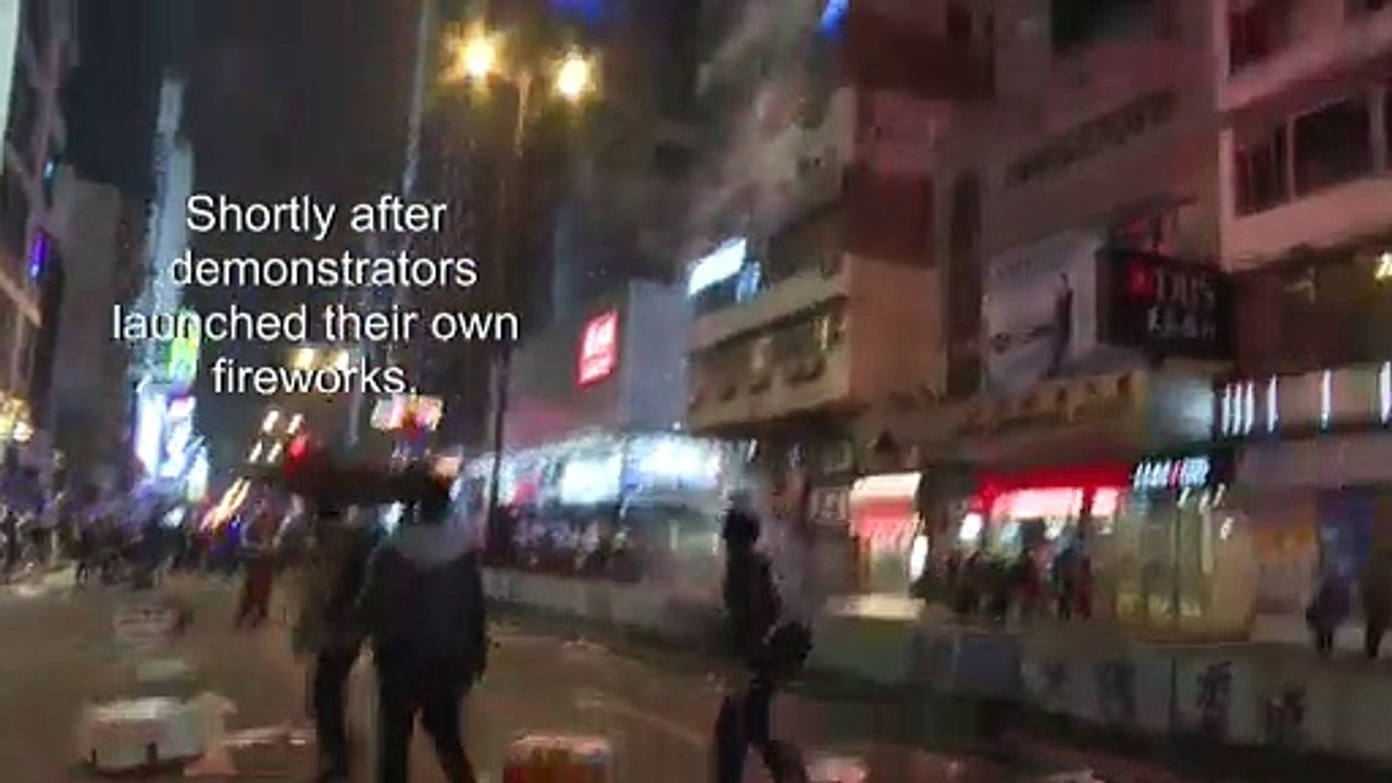 Police fire tear gas as Hong Kong rings in New Year