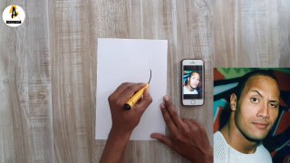 How to draw The Rock wwe caricature | Dwayne Johnson caricature | Akils Art