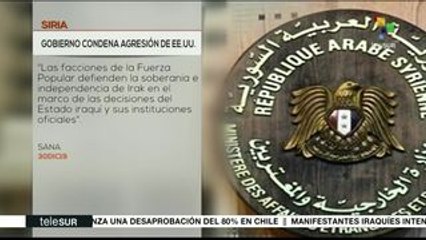 Siria se solidariza con Irak y condena agresión de EEUU