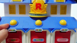 Robocar Poli rescue headquarters playset toy open video for children.