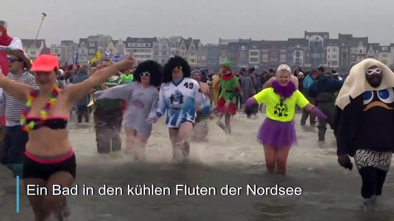 Frischer start beim neujahrsbaden