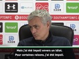 21e j. - Mourinho : ''J'ai été impoli envers un idiot''