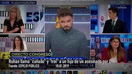 Rufián llama "cuñado" y "trol" a un hijo de un asesinado por ETA y en Atresmedia ni le chistan