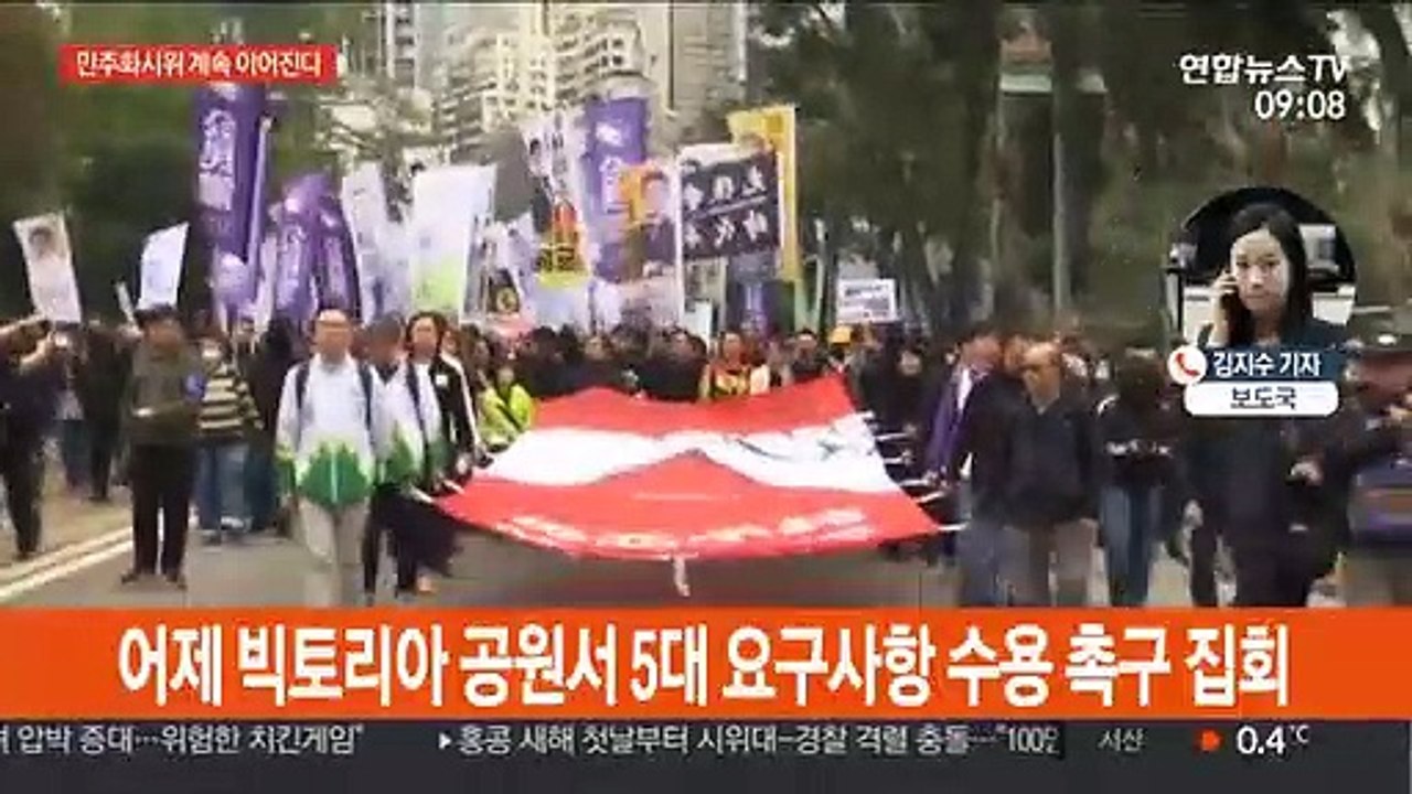 홍콩 새해 첫날부터 대규모 시위…격렬 충돌