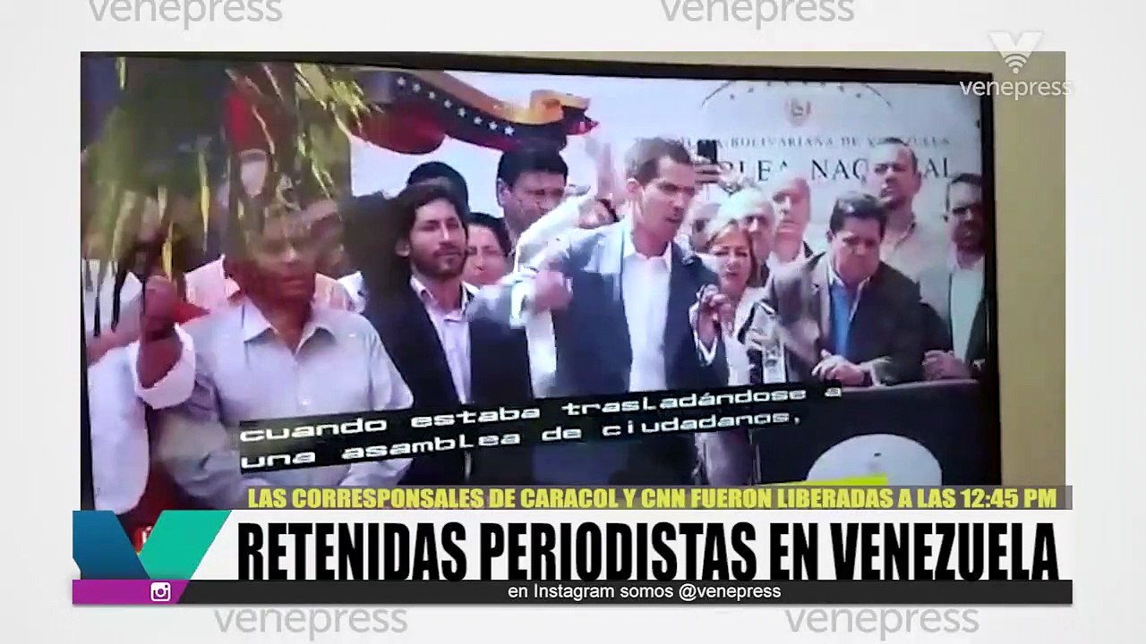 Esbirros chavistas detienen a dos periodistas que cubrían la detención del presidente del parlamento Juan Guaidó