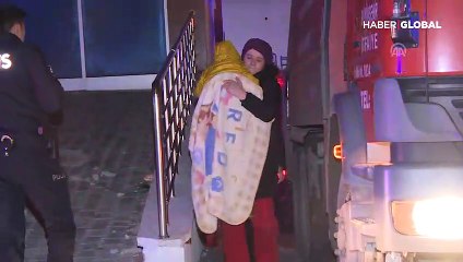 Ankara'da 13 katlı binada yangın paniği! Balyozlarla duvar yıkıldı