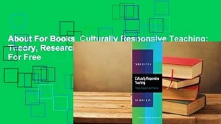 About For Books  Culturally Responsive Teaching: Theory, Research, and Practice  For Free