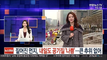 Скачать видео: [날씨] 짙어진 먼지, 내일도 공기질 '나쁨'…큰 추위 없어