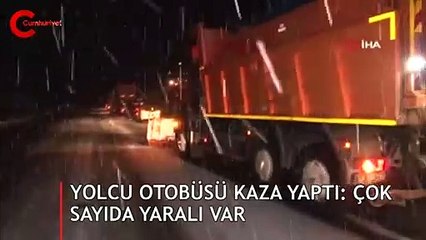 Yolcu otobüsü kaza yaptı: Çok sayıda yaralı var