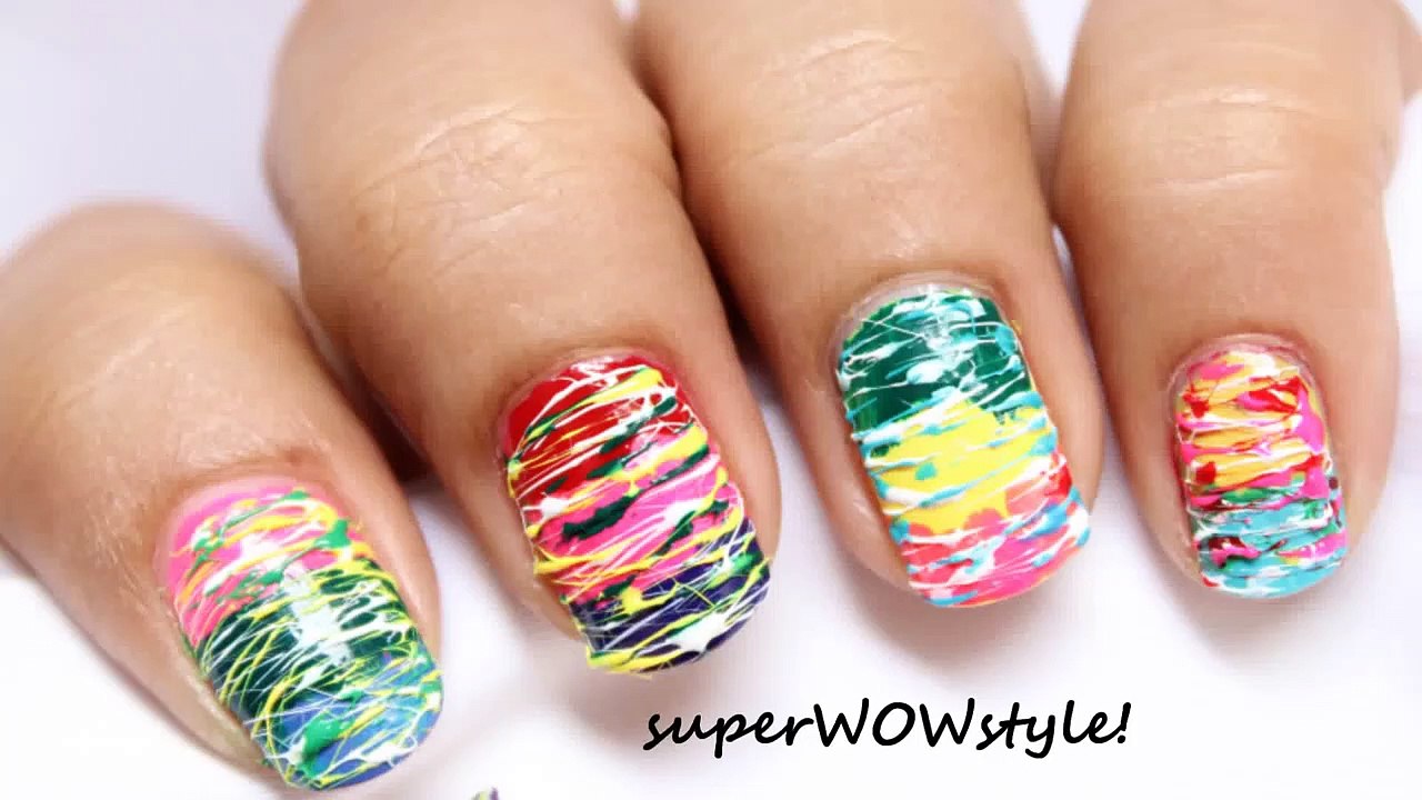 Spun Sugar - No tools Nail Art For Beginners! _Using Toothpick_