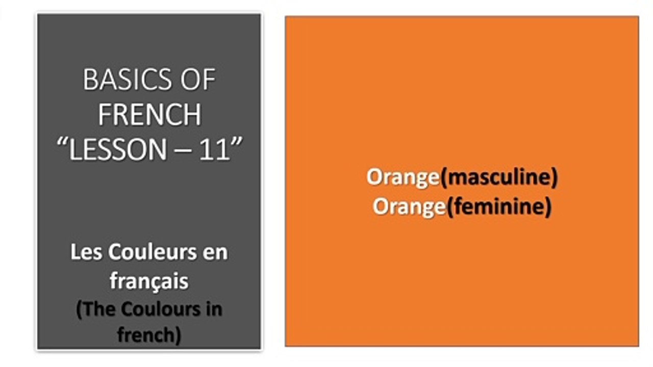 FRENCH Language lessons for beginners - Lesson 11 - Colors