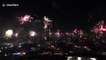 Fireworks light up sky to ring in the New Year on the Island of Oahu, Hawaii despite ban