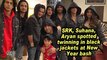 SRK, Suhana, Aryan spotted twinning in black jackets at New Year bash