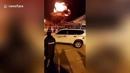Huge fire breaks out at north China's airport