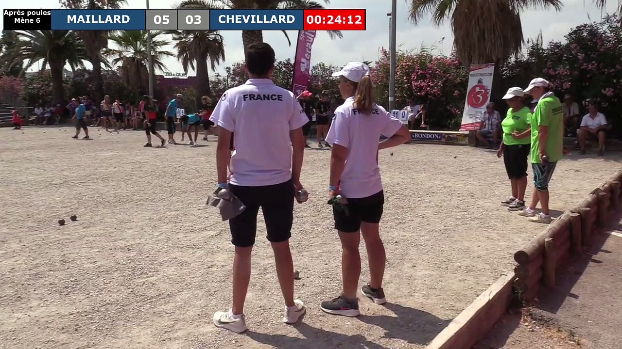 Après poules féminin MAILLARD vs CHEVILLARD : National doublette à pétanque de PALAVAS 2019