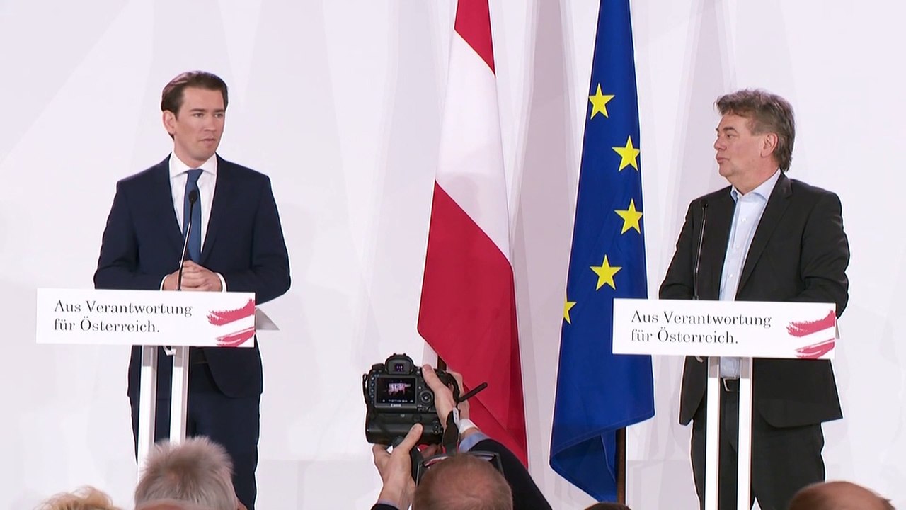 Sebastian Kurz und Werner Kogler präsentieren Regierungsprogramm