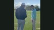 Bryson DeChambeau Gives Butter Knives Frankie Chipping Lessons at the PGA Championship