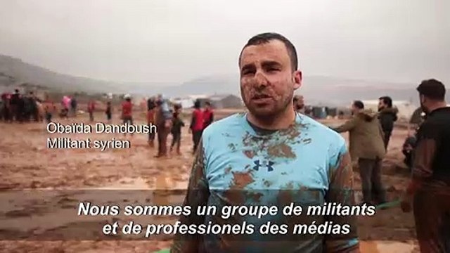 Syrie: match de football dans la boue pour des enfants déplacés