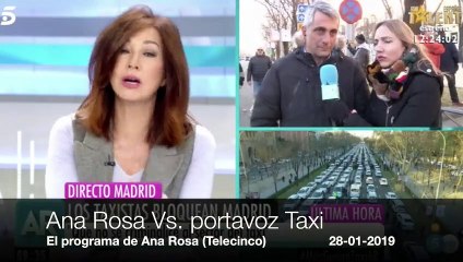 Ana Rosa revienta el taxímetro al acusica portavoz del taxi que quiere acallar a los tertulianos