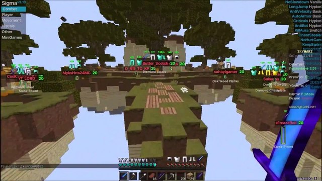 Играем в SkyWars на Hypixel с топовым читом Sigma она лучше Flux