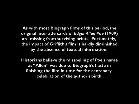 Edgar Allen Poe (Griffith - 1909)