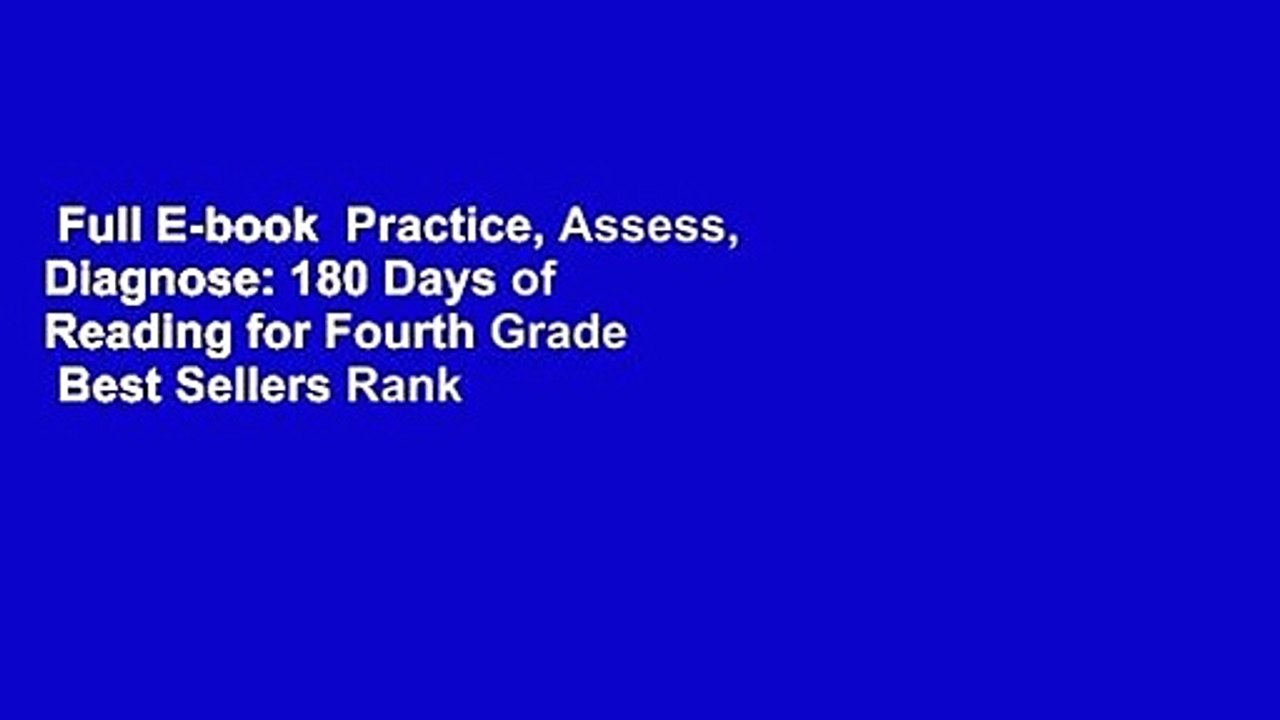 Full E-book  Practice, Assess, Diagnose: 180 Days of Reading for Fourth Grade  Best Sellers Rank