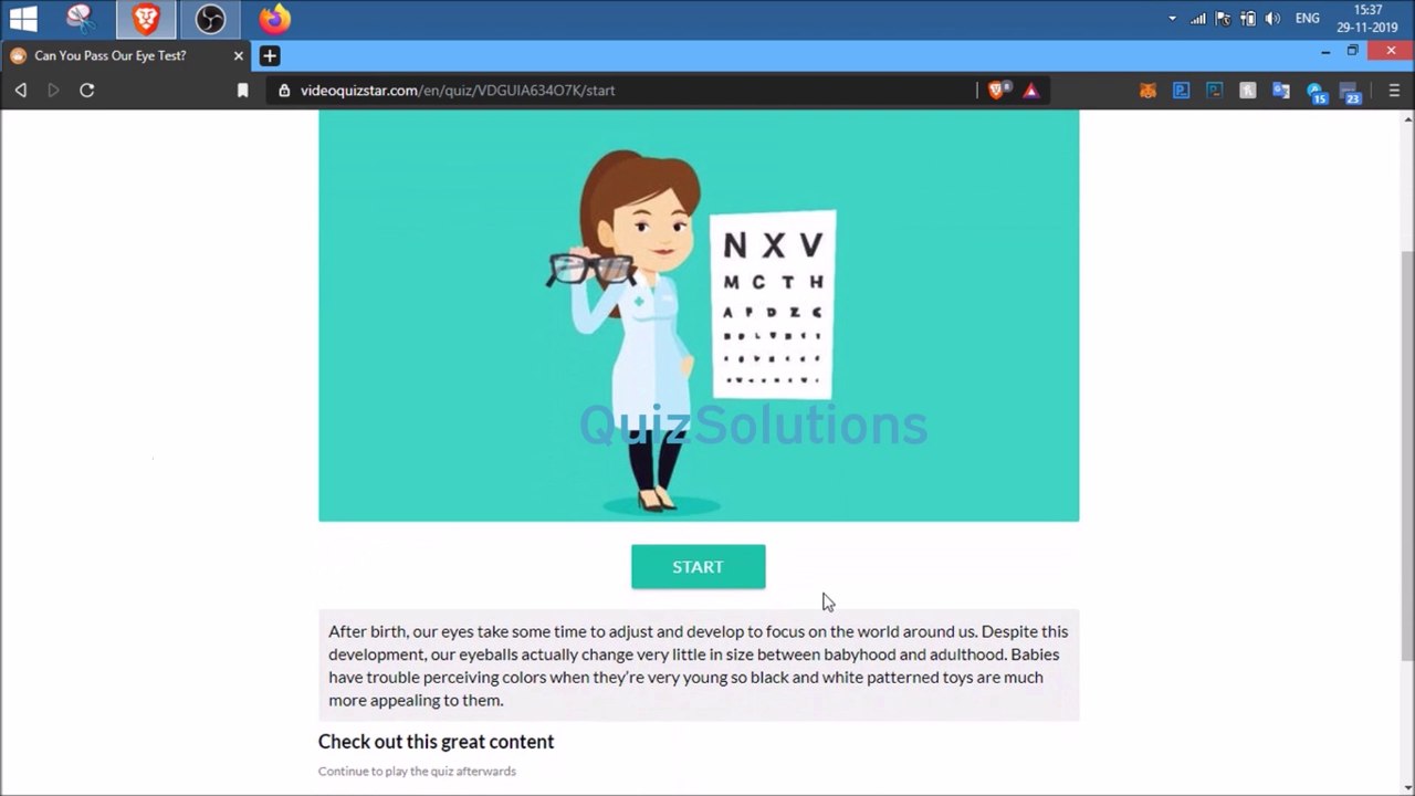 Videoquizstar Can You Pass Our Eye Test Answers 10 Questions Score 100% Video QuizSolutions