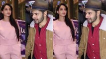 Varun Dhawan grooves with his Street Dancer 3D co star Nora Fatehi together at the airport to promote the film