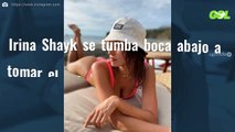 Irina Shayk se tumba boca abajo a tomar el sol con este bikini de hilo