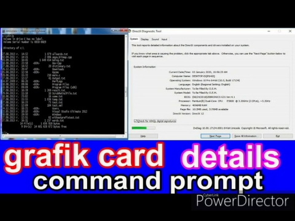 अपने CPU मे लगे ग्राफिक कार्ड की सारी जानकारी मात्र 1 command से पता करें ||  How to Grafik card details check on command prompt|| Sudhir Bhaijee  | SuBh |