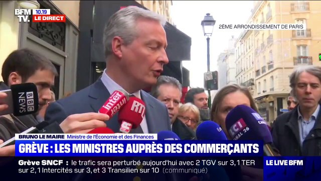 Nous ferons tout ce qui est nécessaire pour qu'aucun commerçant ne mette la clé sous la porte en raison de ces mouvements de grève annonce Bruno Le Maire