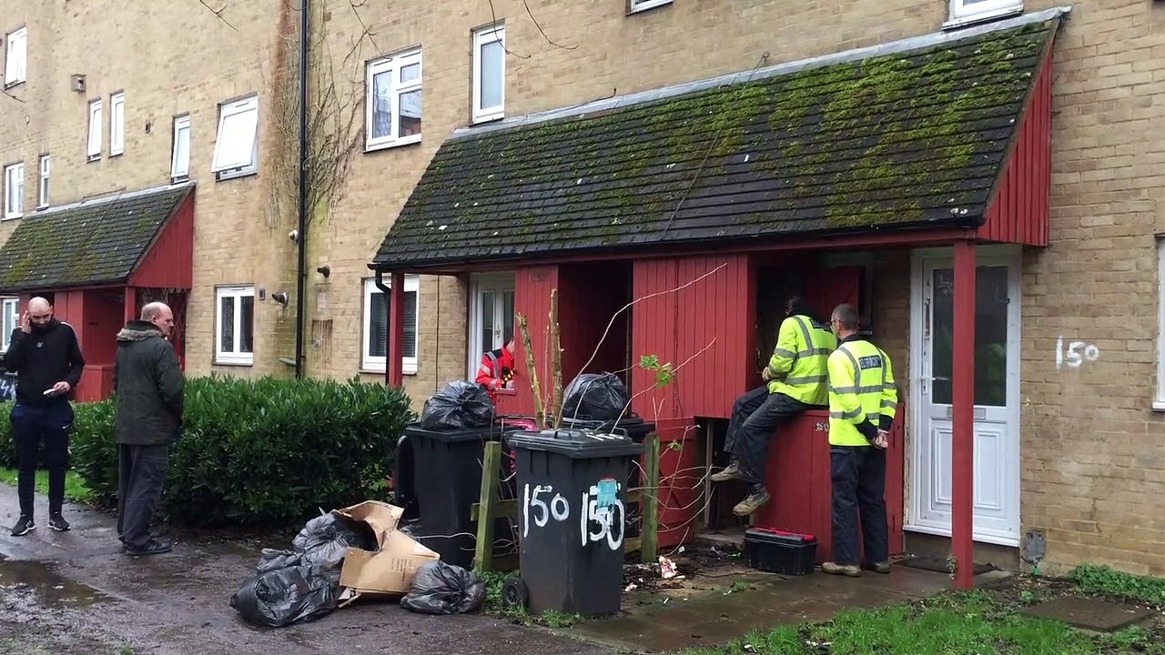 Fire damage at flats in Leighton, Peterborough